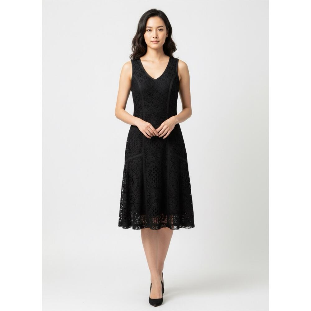 Desigual x Christian Lacroix Black Lace Fit & Flare Dress "Croacia" | Size S